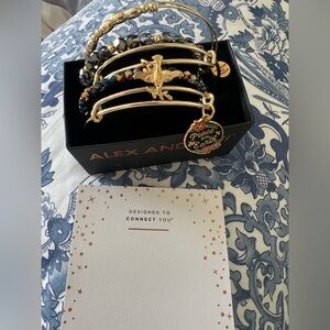 Alex and Ani Gold Bracelets with Multicolor Accents